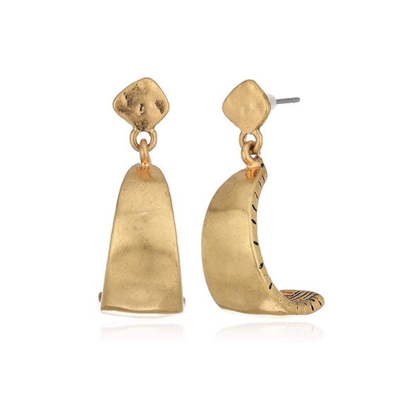 The Sak Jewelry - The Sak Posted C Hoop gold-tone Earrings! NWOT!